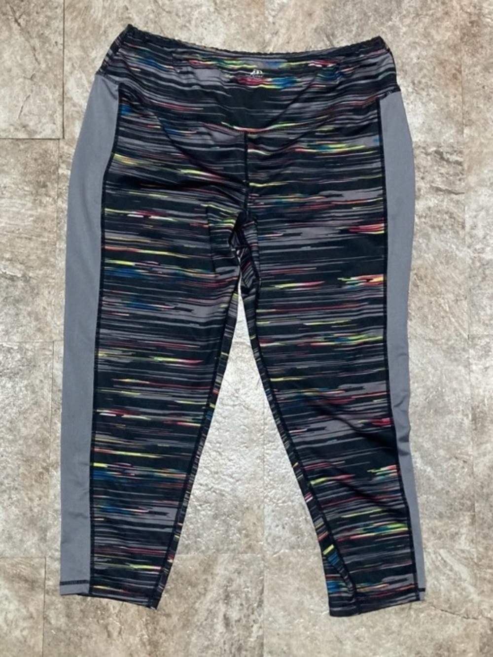Pro Player Black Multicolor Stripe Performance Leggings Size XL